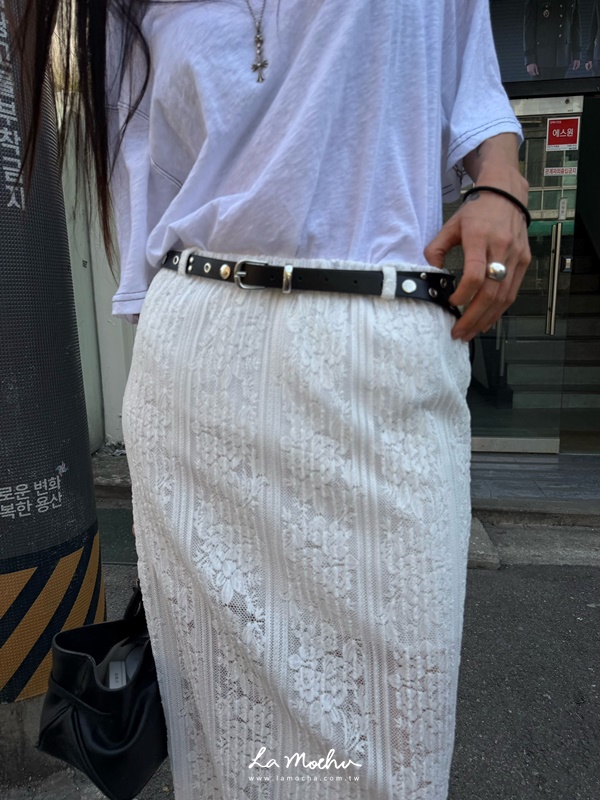 (限量)鬆緊蕾絲長裙
